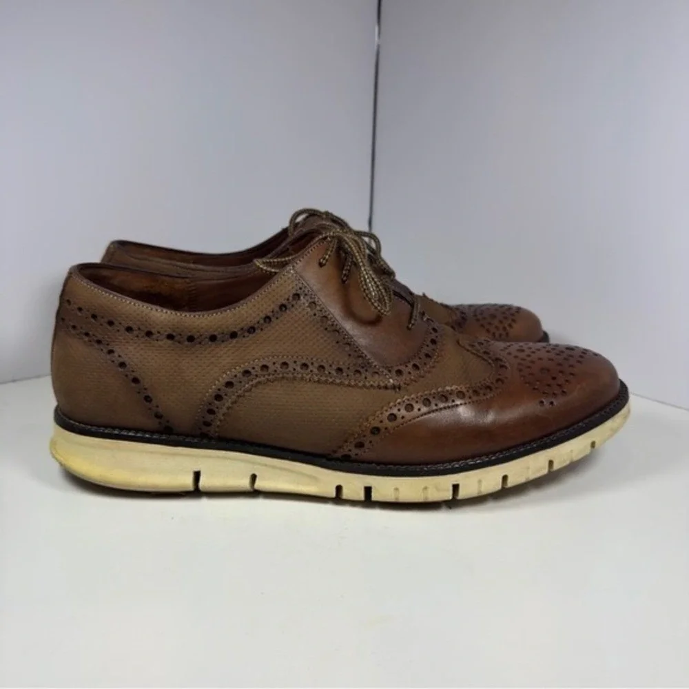 Franco Cuadra Wingtip Oxford Shoes‎ Mens Brown Leather Lace Up Comfort Size 9.5